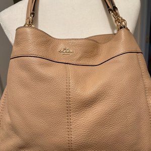 Coach Vintage Designer Luxury Handbag, Tan Color